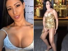 La délicieuse chanteuse de country, prenait des photos et, pour plaisanter, a fini par soulever sa robe et montrer sa chatte.