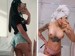 Suçant son ami et s’exhibant nue