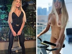 Entraîne à vélo, nue et sexy