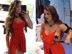 Le finaliste de l’émission, a encore laissé échapper un nichon et l’a payé avec sa robe sexy.