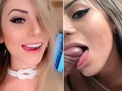 La belle et parfaite blonde Débora Drummond fait une fellation baveuse jusqu’à ce que le gars lui remplisse la bouche de sperme.