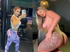 La célèbre danseuse blonde de funk se déshabille et joue de la siririca.
