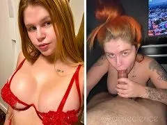 Rousse et plantureuse, se livre à une délicieuse fellation
