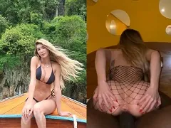 La blonde mariée qui vit à Barra da Tijuca est tombée sur le net en donnant sa chatte au doux nego personnel.