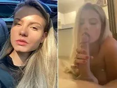 Assise sur son cul et a reçu du lait dans sa bouche