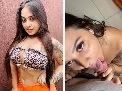 Sensational new girl giving a tasty blowjob