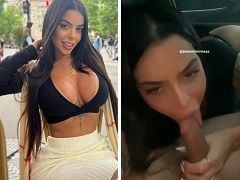 La délicieuse a sucé la bite d’Uber et a reçu du lait sur ses gros seins.