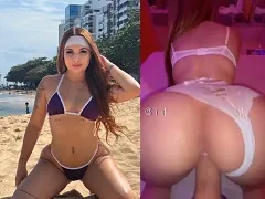 Une rousse avec une culotte sur le côté montrant ce dont son cul est capable !
